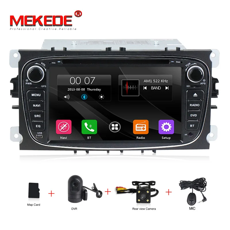 Top Two Din 7 Inch Car DVD Player For Mondeo/S-MAX/Connect/FOCUS 2 2008-2011 With 3G Host+Radio GPS BT TV 1080P Ipod+map 0