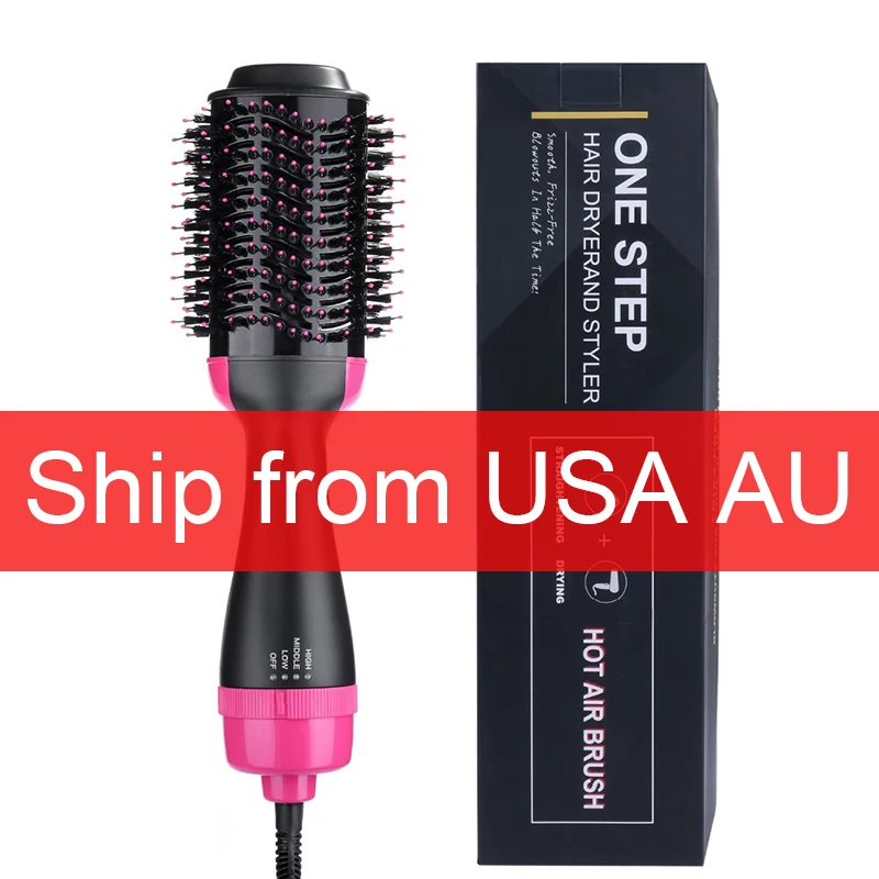 

Dropshipping Professional One Step Hair Dryer brush volumizer 2 in 1 straightener and curler Hot Air Curling iron