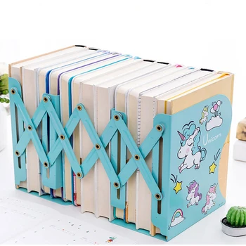 

1PC Kawaii Unicorn Metal Book Holder Retractable Book Stand Adjustable Bookends For Shelves School Home Bookshelf Stationery