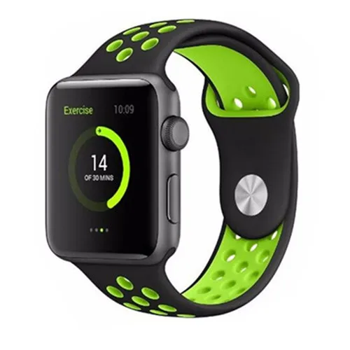 black green1 Ремешок Silikon pulseira nato futr apple Uhr 4 группа 42 мм 38 мм iwatch серия 44 мм 40 мм Atmungsaktiv наручная повязка apple uhr - Цвет ремешка: black green1