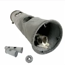 

NEW2022 Collapsible Cat Tunnel Kitten Play Tube for Large Cats Dogs Bunnies With Ball Fun Cat Toys 2 Suede Peep Hole pet toys WF