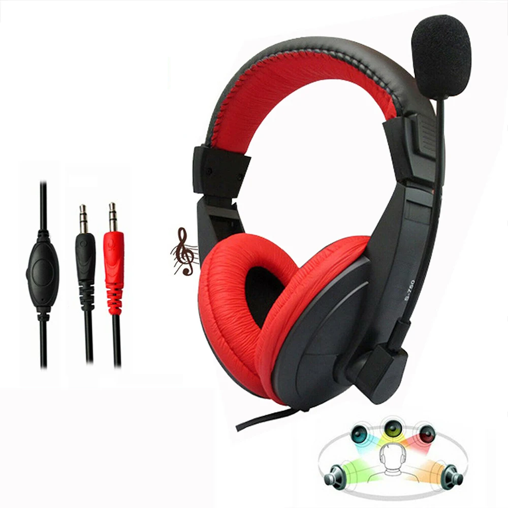 3 5mm Wired Gaming Headphones Surround Stereo Headset Earphone With Micphone For Laptop Computer PC Skype MSN PS4 Play Station 4