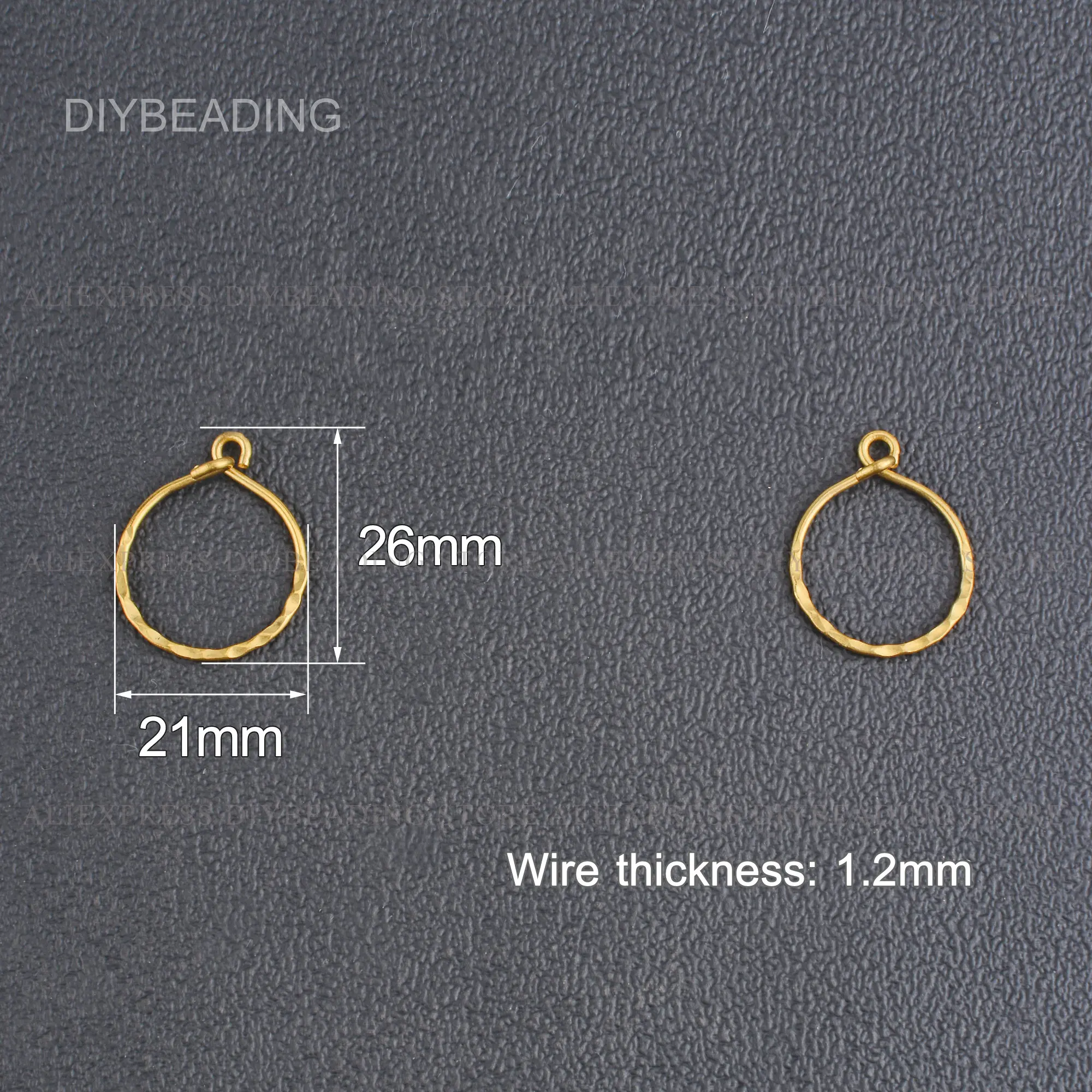 5-200 Pcs Circle Pendant Finding for Jewelry Making Brass Round Thick Ear Wire Component Online Bulk Wholesale Supply