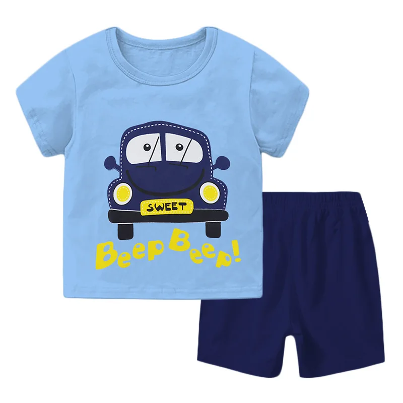 

ZWY1106 Clothes toddler Boys Shorts Set Girls Short Sleeve T-shirt New Children Casual Pants Suit Kids Summer Sport Tracksuits