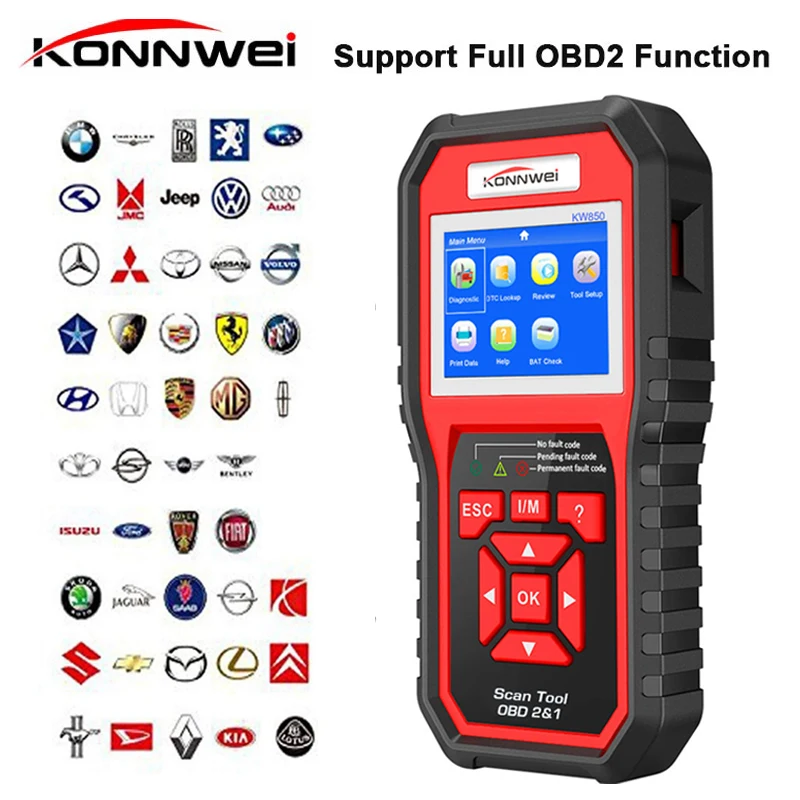 

Professional OBD2 Scanner Automotive Code Reader KW850 OBD II & EOBD Code Scanner Auto Diagnostic Tool for All Cars After 1996