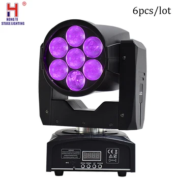 

Mini led moving head zoom light 7x12w super beam lights for professional stage dj home party equipment 6pcs/lot