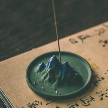 

Rockery Incense Holder Line Ceramic Smoke Fountain Mini Incense Burner Portable Air Purifier Incensario Home Decoration EB50XX