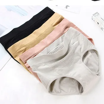 

Oversize lady pure color breathable sanitary pants sports breathable body shaping and hip safety culottes menstruelles femme 5*
