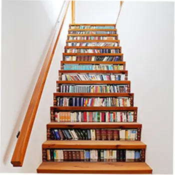 

LT13P015 3D American Bookshelf Stair Sticker
