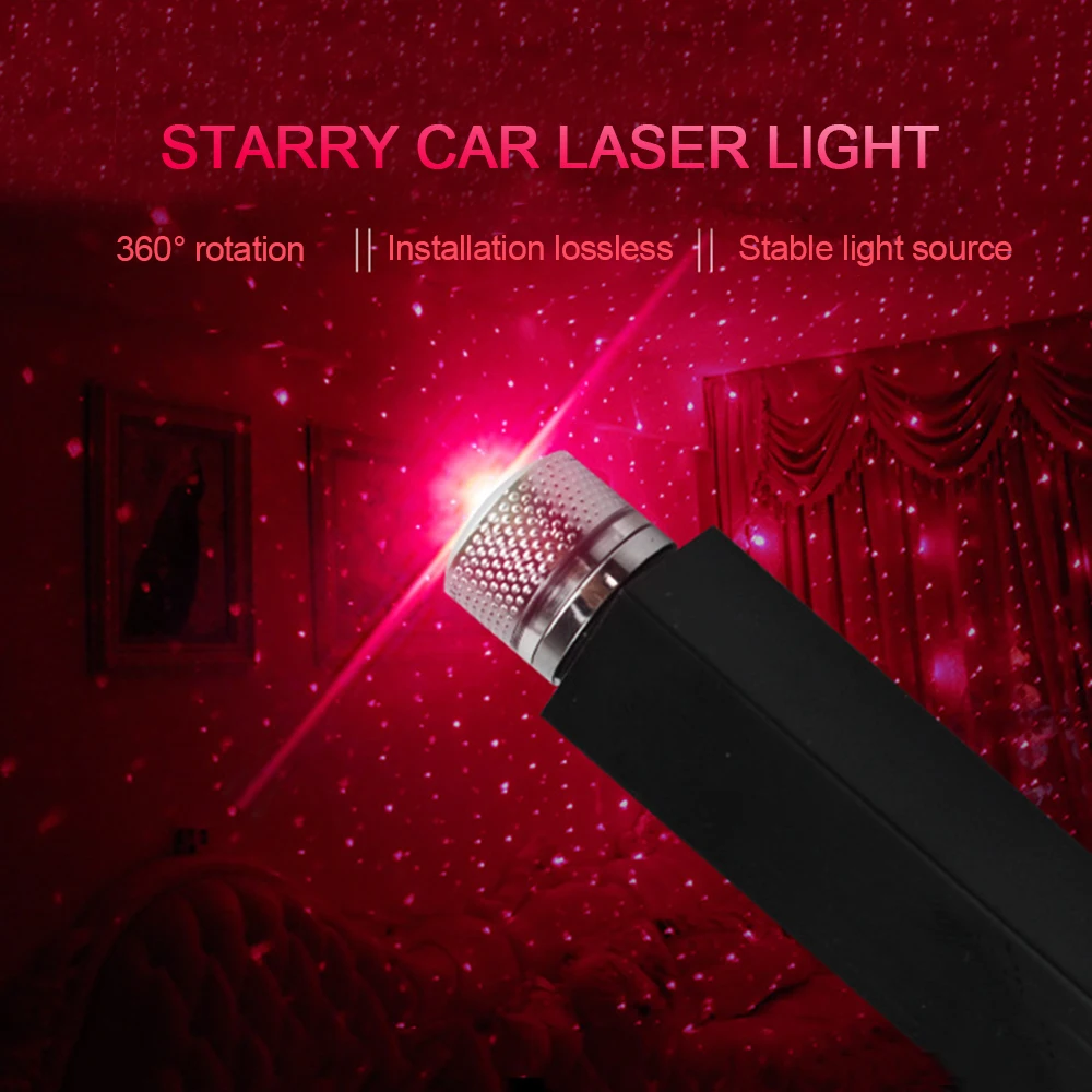 USB СВЕТОДИОДНЫЙ светильник для автомобиля с атмосферным освещением, цветная крыша, звездное небо, Лампа для проектора, авто интерьерная декоративная лампа, неоновые лампы для автомобиля