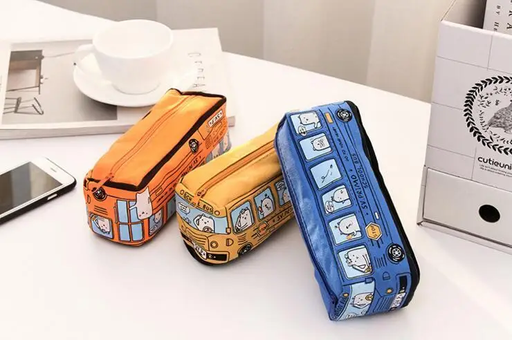 1 шт. Lytwtw's Kawaii Cute Bus Pen холщовый чехол для карандашей школьные стационарные инструменты для получения Косметики Косметический Чехол