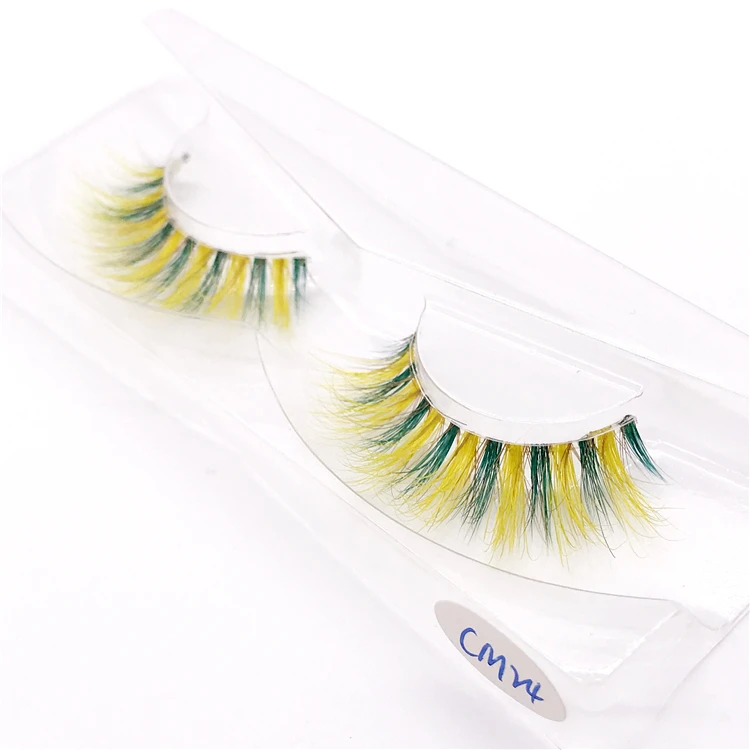 CM24 New color 3D luxury mink lashes wholesale natural long individual thick fluffy colorful false eyelashes Makeup Extension Tools - Цвет: CM24