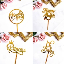

Acrylic Letter Cake Decorating Tools Cake Toppers Dessert Happy Birthday Party Cupcake Toppers Cakes Insert Card Decorations