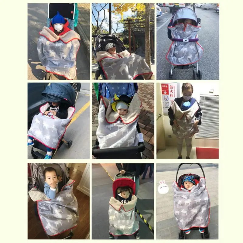 Baby Blankets Warm Swaddle Infant Thicken Double Layer Cartoon Stroller Wrap Newborn Blanket