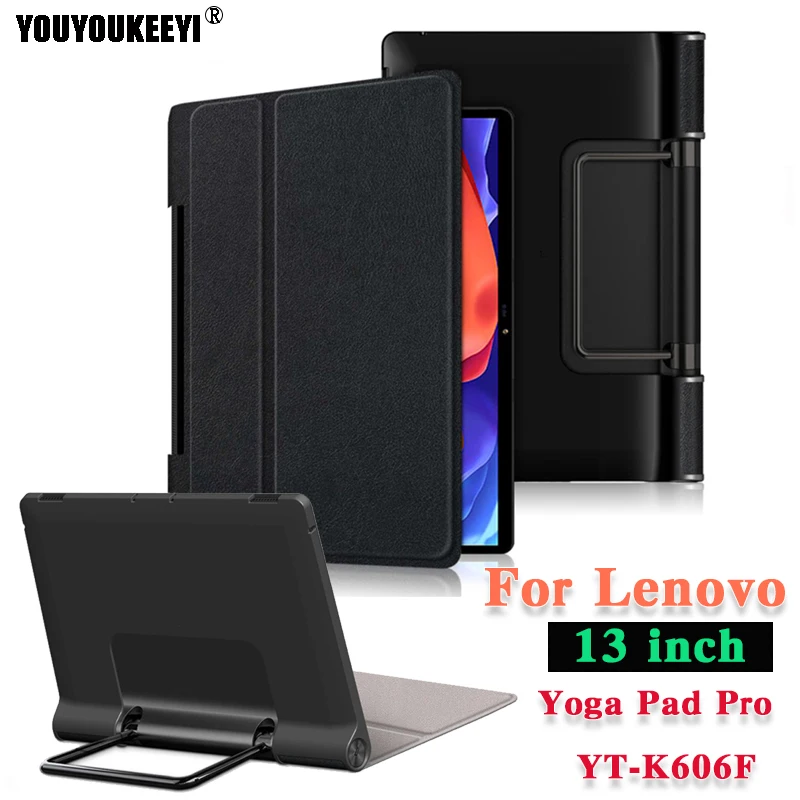 

Новый чехол для Lenovo YOGA Pad Pro 13,0 "2021 YT-K606F защитный ультратонкий чехол-книжка из искусственной кожи премиум-класса Smart Anti-fall Cove + подарок