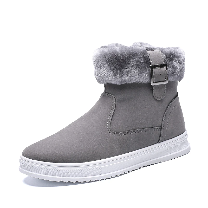

AX BOXING Winter Cow Suede Men Snow Sneakers Man Leather Snow Boots Shoes High Cut Two Zipper Male Fur Plush Warm Shoes Booties