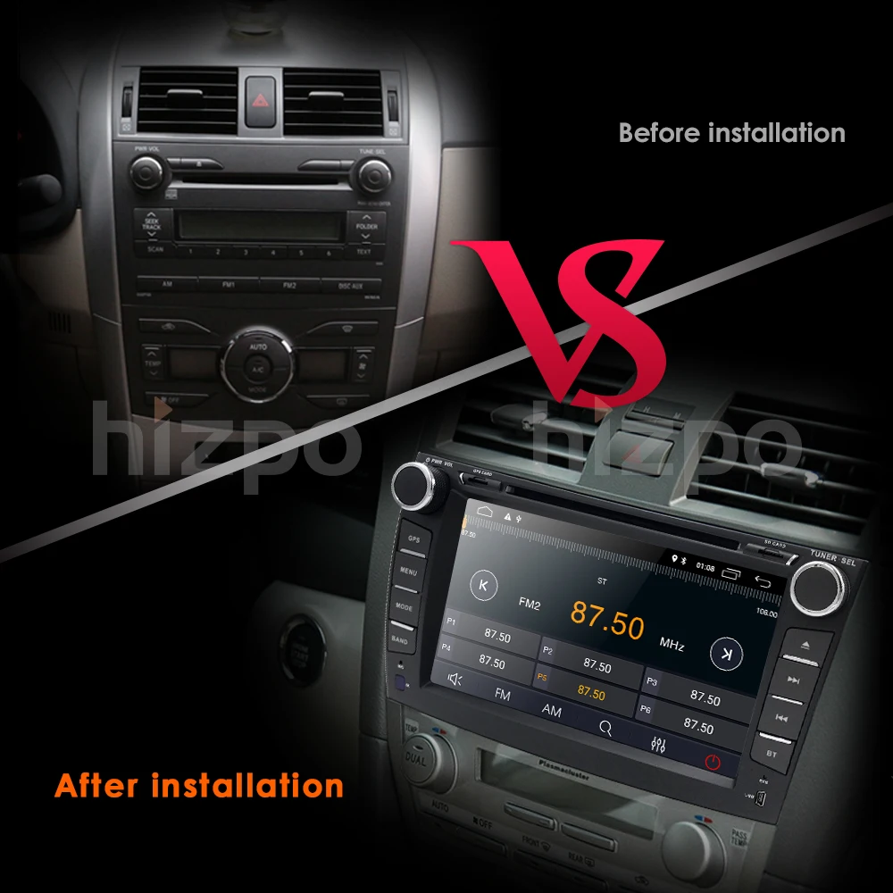 Новинка! Автомобильный DVD gps 2 Din Android 9,0 " дисплей для Toyota corolla 2007-2011 in-dash автомобильный Радио с BT USB SD gps Navi камера DAB