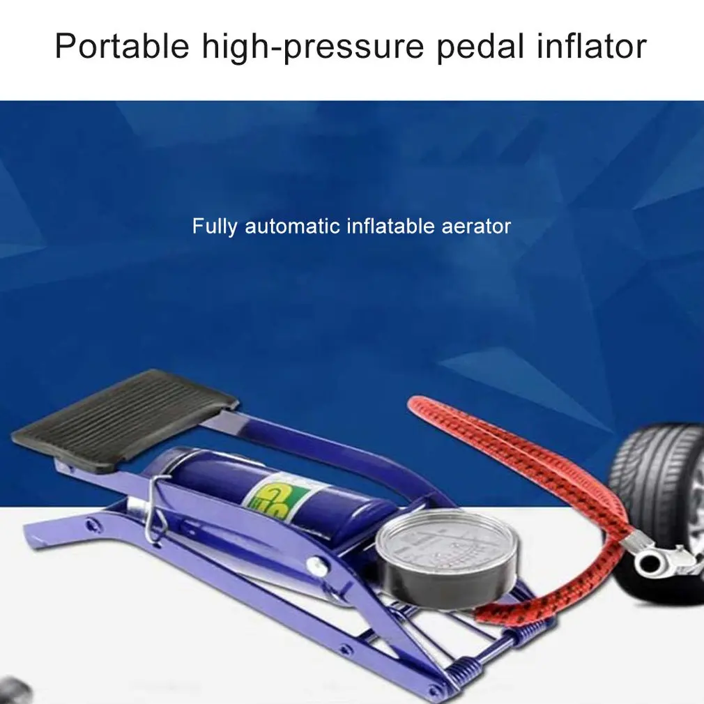 Single Tube Pedal High Pressure Gas Foot Electric Self-propelled Car Motorcycle Home Multi-function Portable Foot Pump