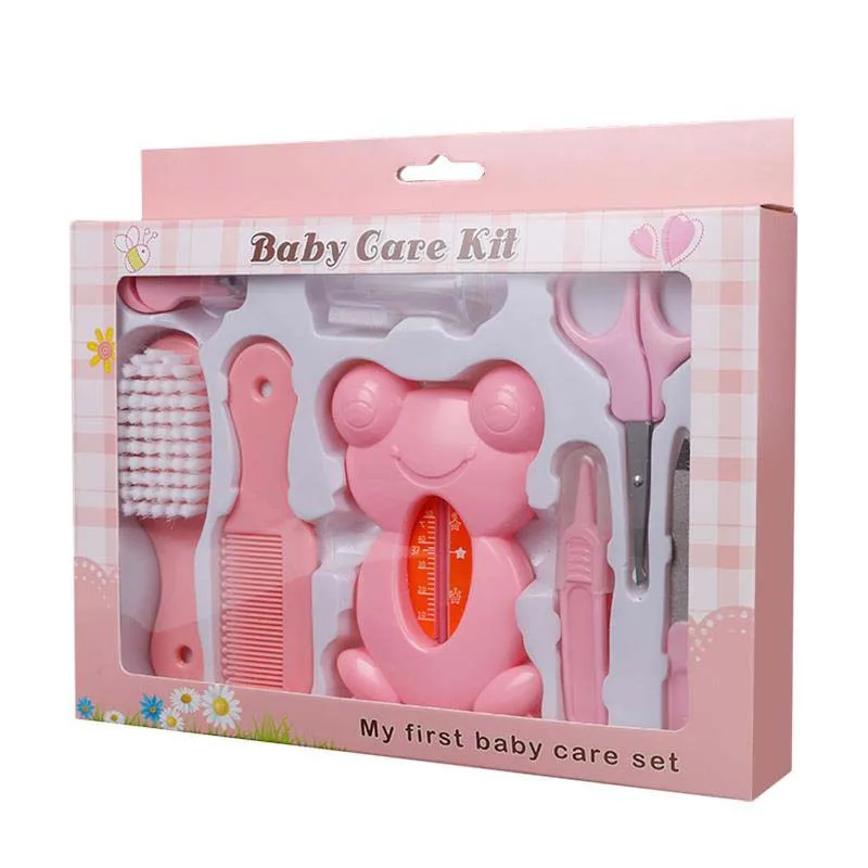 8pcs pink Триммер для ногтей для путешествий портативный новорожденных детей Детские комплекты для здравоохранения уход за ребенком наборы детские ножницы уход за ногтями - Цвет: 8pcs pink