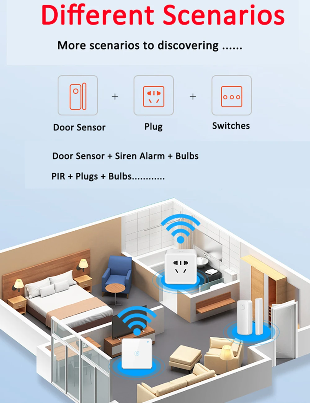 Питание от аккумулятора AAA Alexa Google Home Tuya Smart WiFi датчик контакта с дверным окном Smart Life APP датчик сигнализации уведомления
