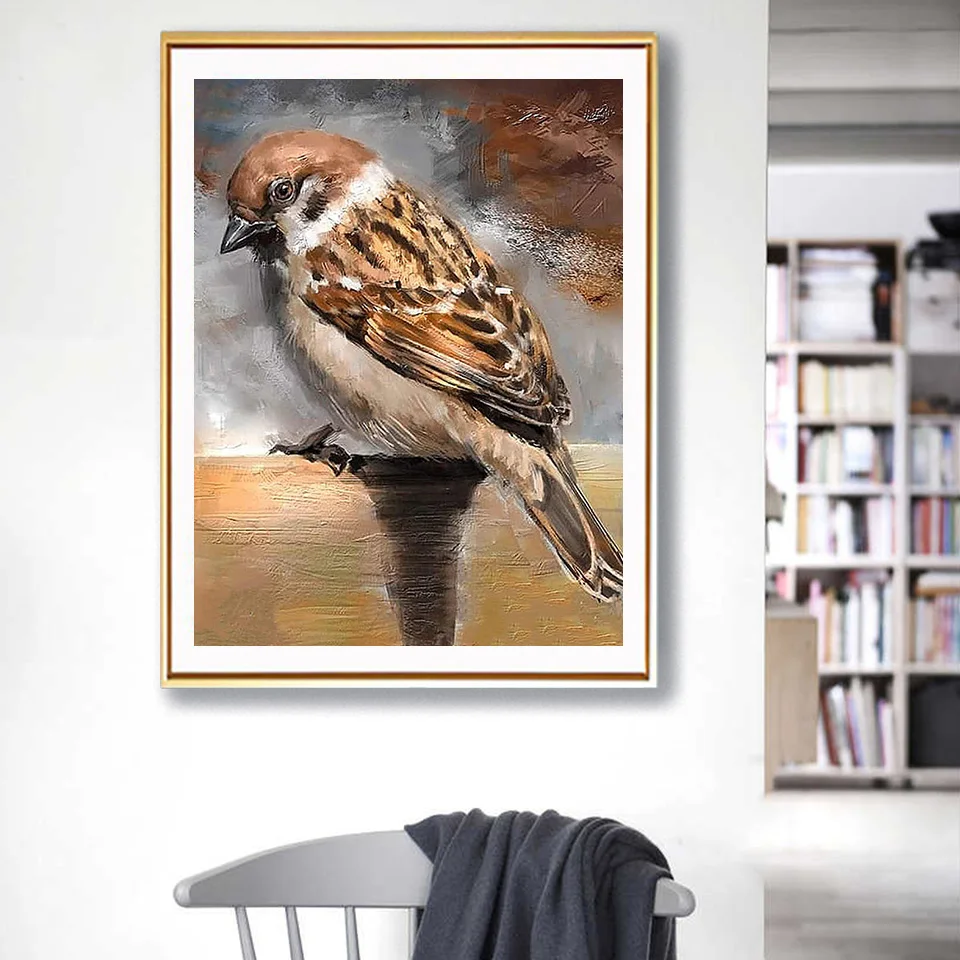 

5D DIY Diamond Painting Full Square Sparrow bird Cross Stitch Kits Embroidery Diamond Mosaic Picture of Rhinestones Decor Gift