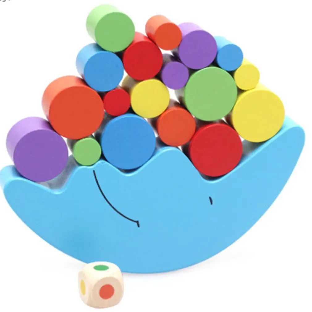 

Wooden Moon Balance Building Blocks Toys Children's Education Preschool Toddler Training Building Blocks Toy