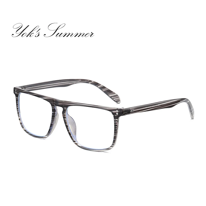 cheap YOK #039;S Zebra Stripes Blue Light Blocking Gaming Glasses Office Computer Glasses Marble Leopard Flat Top Big Shades Eyewear HN1369