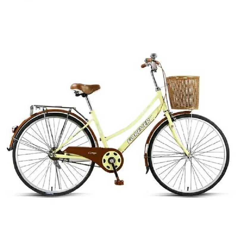 Excellent Road and Mountain Bicycle  24 /26 Inch Double Disc Brake Steel Tire Random Delivery Single Bent Frame Seeding Basket Gift New 1