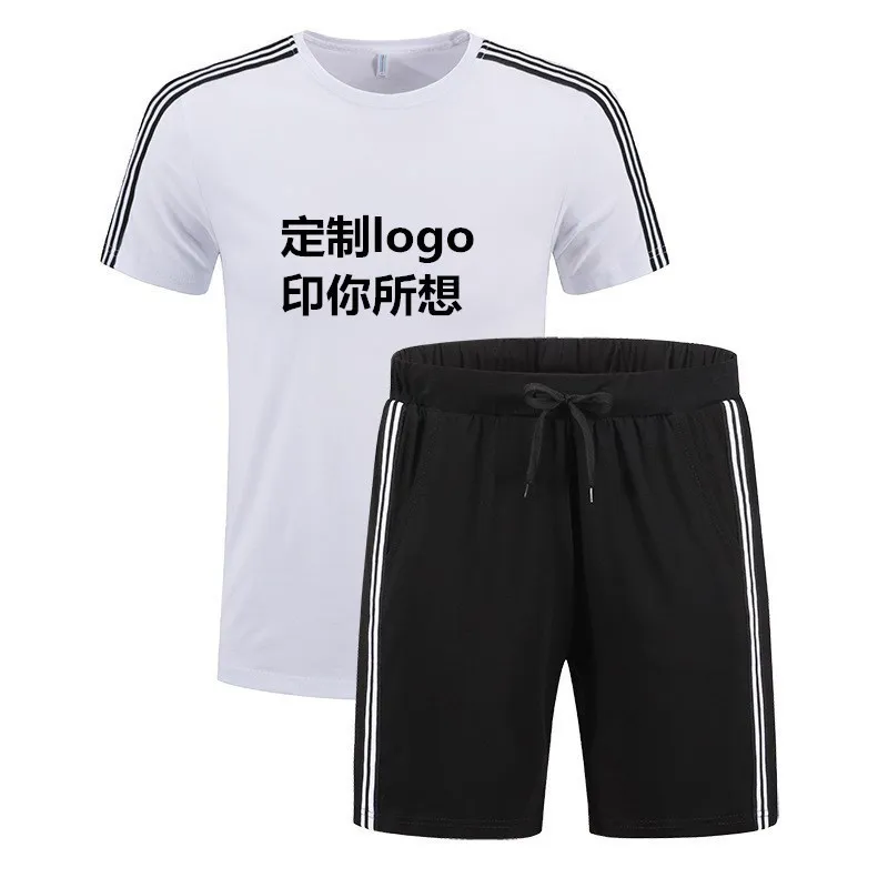 

Customizable Team Clothing Sports Set Men's Summer Casual Running Sports Clothing Crew Neck Short-sleeved Top Shorts Men's
