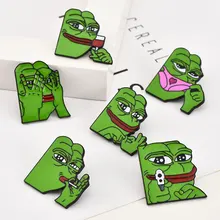 Wish алиэкспресс Лидер продаж, популярная одежда, мультяшная посылка с выражением лица, брошь в виде лягушки Пепе, поставка от производителя