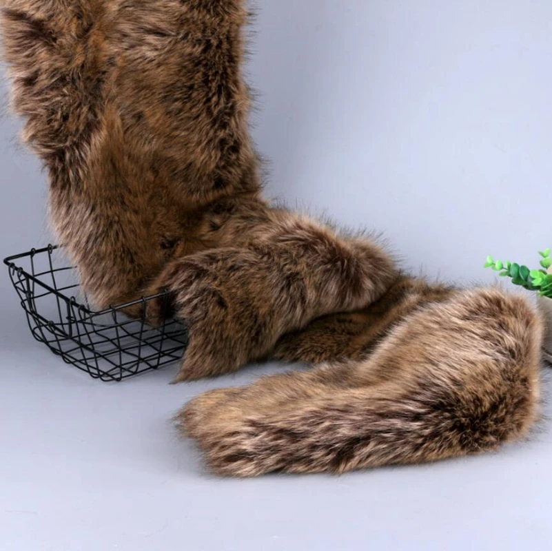 Коричневая утолщенная супер мягкая искусственная плюшевая ткань из