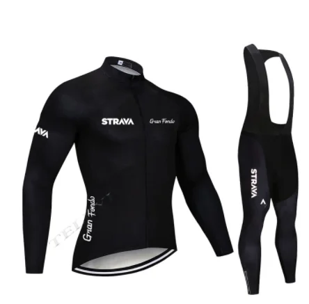 STRAVA road bike team 9D cojin de equitacion traje de primavera y otono camisa de manga larga jersey - Цвет: Long sleeve suit