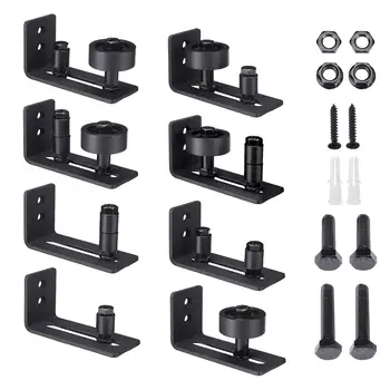 

8in1 Metal Sliding Barn Door Hardware Kit Top Mounted Hanging Rail Hanger Track Adjustable Smooth Steel Closet Door Roller Rail