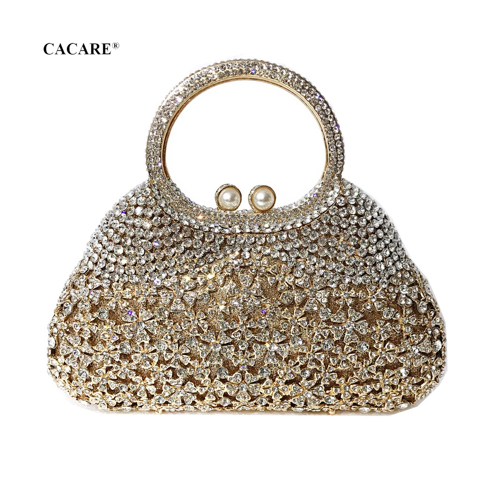 

Luxury Women Handbage Parties Bling Money Purse Full Shinny Rhinestones Covered Shoulder Bag Retro F2502 CACARE