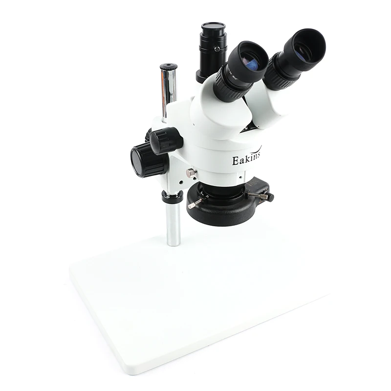 Simul-focal 3.5X 7X 45X 90X Continuous Zoom Trinocular Stereo Microscope 76mm Adjustable Big Stand 144 LED Ring Light | Инструменты