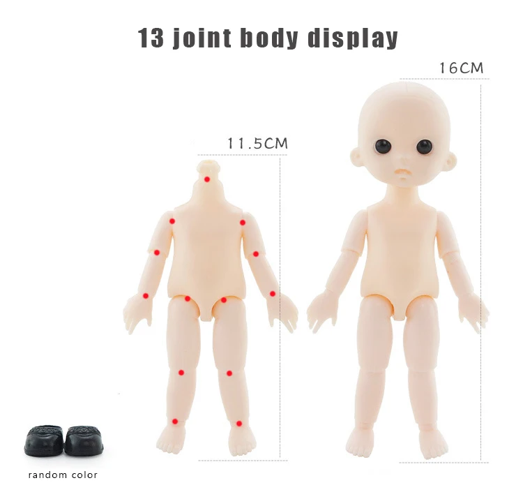 Bjd Кукла 16 см шарнирная Детская 13 суставов BJD Сделай Сам макияж Детские Куклы