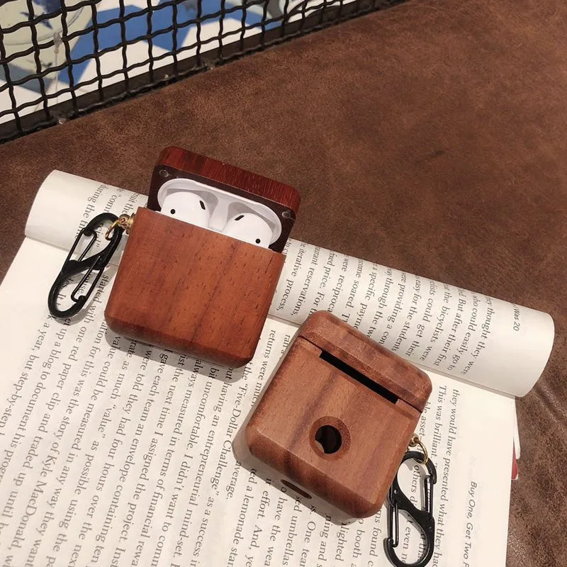 Чехол из натурального дерева для Airpods чехол твердый деревянный защитный