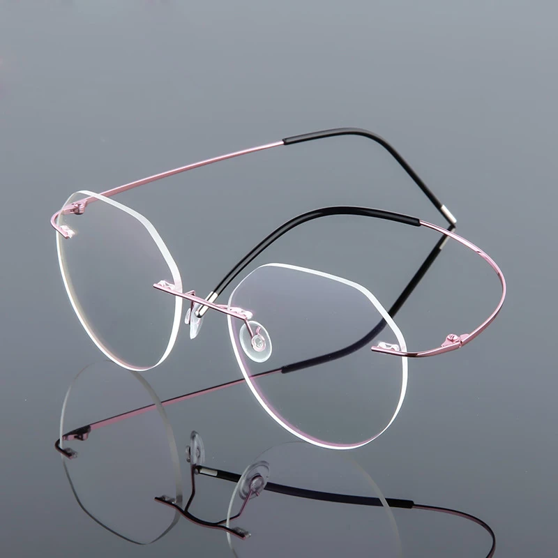 Eyeglasses Frames Eyeglass Frames Elbru Ultralight Eyeglasses Frames Memory Titanium Rimless Reading Glasses Men & Women Presbyopic Eyeglasses Brand Design
