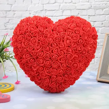 

Heart Shape Foam Rose Artificial Flower Bouquet Wedding Flower Decoration Scrapbooking DIY Wreath Cheap Fake Rose Flowers
