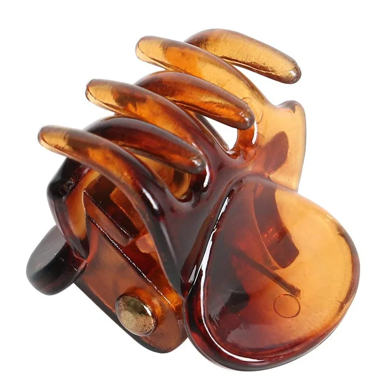 Hair Clips Brown Mini Hair Claws Brown Stylish Clamps Clips x 12
