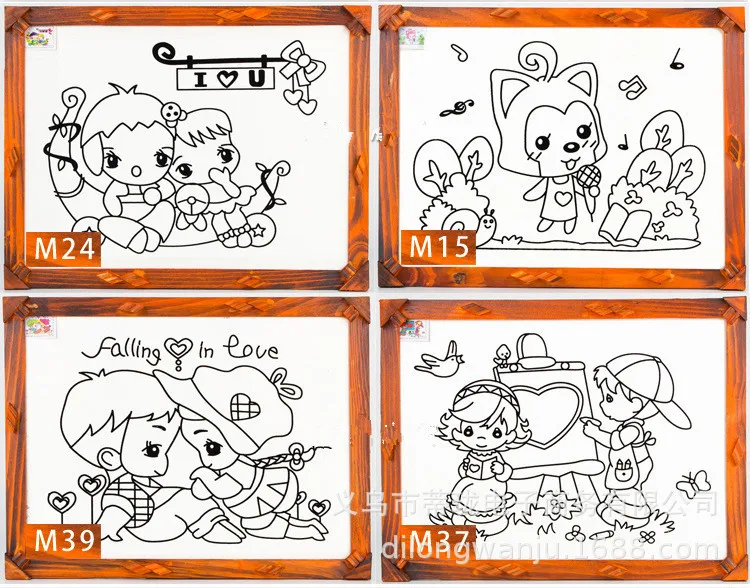 Yiwu 12-Inch mu kuang hua Children Handmade Graffiti Night Market Handmade Square Amusement Park Square Graffiti Thermal