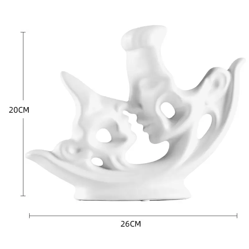 Современная керамика белый черный целование украшения для двоих Отель гостиная стол любовник статуэтки ремесла домашнего интерьера украшения