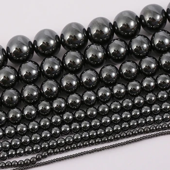 

4/6/8/10/12/14/16/18/20mm Round Loose Black Hematite Stone Beads For Jewrlry Making DIY non-magnetic black round hematite Beads