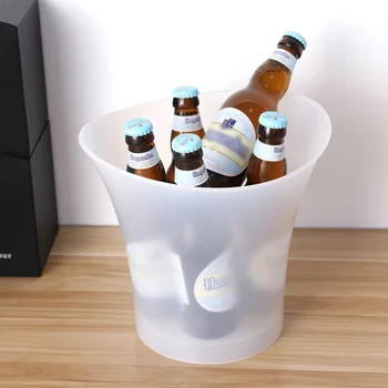 

1PC 5L Household Ice Bucket LED Round Ice Barrel Practical Luminous Ice Bucket Cool Wine Ice Cooler for Restaurant Bars Nightclu