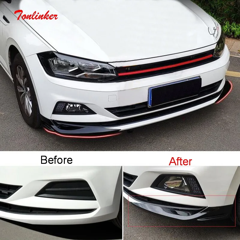 Tonlinker наклейка на внешний передний бампер угловой чехол для Volkswagen POLO 2019 20