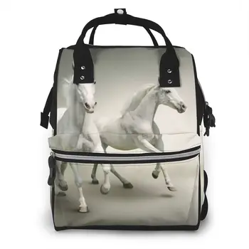 

Mummy Maternity Nappy Bag White Horse Large Capacity Nappy Bag Travel Backpack Nursing Bag for Baby Care
