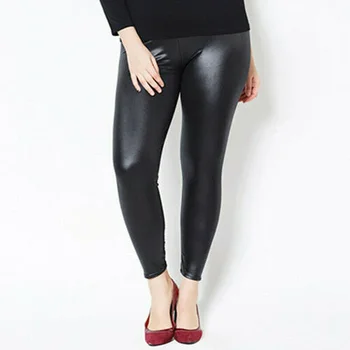 

Women PU Leather Leggings Stretch Pants Fleece Thermals Trousers for Winter Outdoor JL