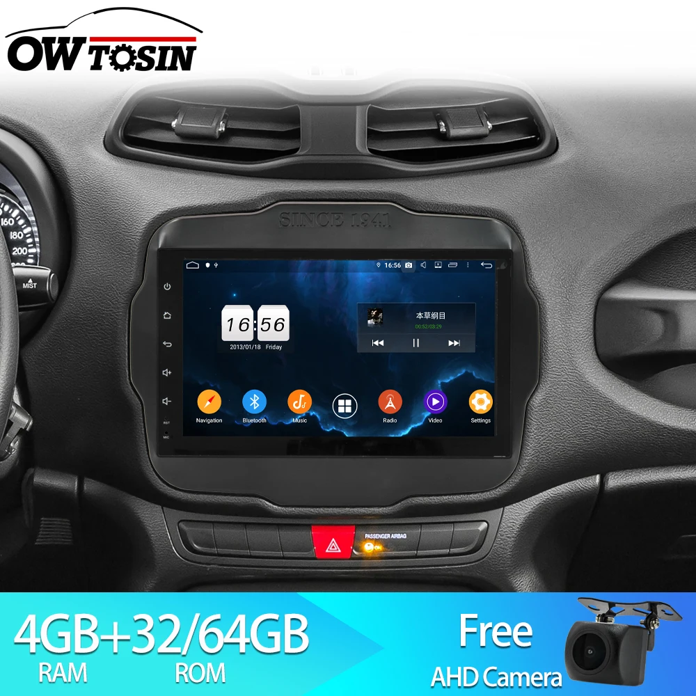 Автомагнитола Owtosin мультимедийный видеоплеер навигация GPS Android 9 0 для Jeep Renegade 2016