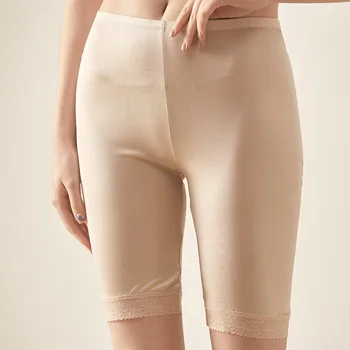 

Spring and summer new style silk knitted thin lace edge five-point anti-fade safety pants leggings mulberry silk pajamas