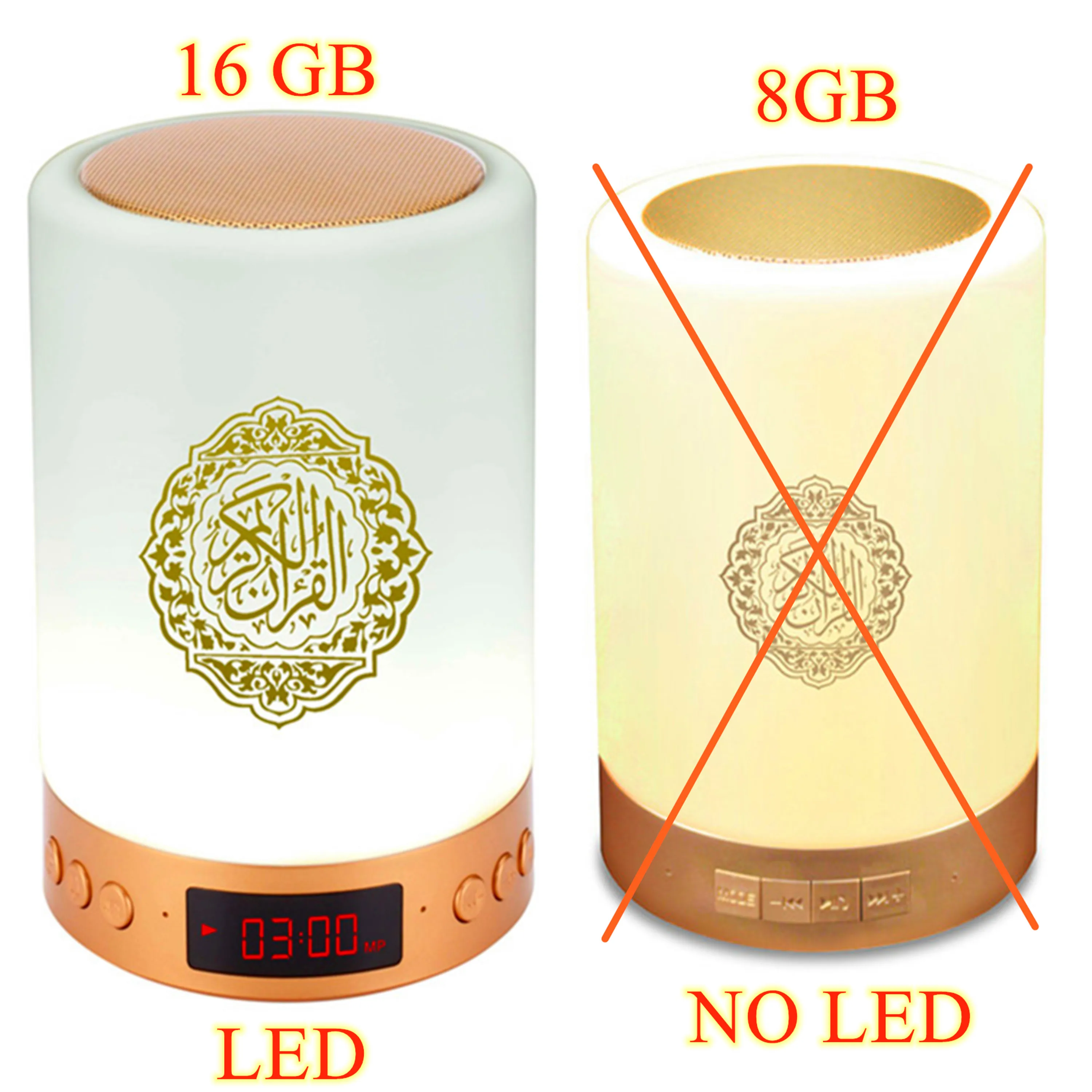 Personalized Quran Speaker Night Light Athan Clock Muslim Azan Kids Gift Mp3 Koran Player Veilleuse Coranique
